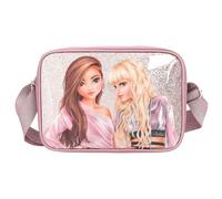 Depesche 12528 TOPModel Glitter Queen - Sac à bandoulière rose avec fermeture éclair et bandoulière réglable en longueur