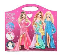 Depesche 12577 TOPModel Create Your Glamour Special - Livre de coloriage avec 52 Pages pour créer des Tenues Glamour, Livre à Spirales avec des modèles pré-imprimés, Accessoires Inclus