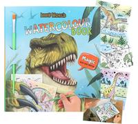 Depesche 12578 Dino World - Watercolour Book, livre de coloriage avec pinceau et 15 motifs de chevaux à peindre avec de l'eau