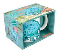 Depesche 12600 Dino World - Tasse en blanc avec impression de dinosaure, tasse en porcelaine avec anse, contenance env. 250 ml