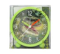 Depesche 12691 Dino World - Réveil pour Enfants en Vert avec Motif de Dinos, Horloge silencieuse avec Fonction lumière, Pile Incluse