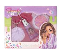 Depesche 12729 TOPModel Beauty and Me - Kit de beauté Violet avec Ombre à paupières Scintillante dans Une boîte et Brillant à lèvres Violet avec Pendentif en Peluche