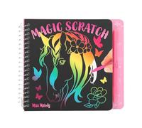 Depesche 12734 Miss Melody - Mini Magic Scratch Book avec de Jolis Motifs de Chevaux à gratter, livret avec Un dégradé de Couleurs et Un Stylo à gratter