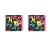 Depesche 12734 Miss Melody - Mini Magic Scratch Book avec de Jolis Motifs de Chevaux à gratter, livret avec Un dégradé de Couleurs et Un Stylo à gratter (Lot de 2)