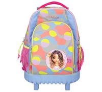 Depesche 12770 TOPModel Flash - Sac à Dos Scolaire Trolley avec Motif de modèle et Motif Graphique coloré en matériau réfléchissant, Sac d'école avec poignée télescopique et roulettes