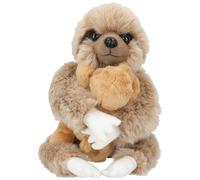 Depesche 12801 TOPModel - Peluche paresseuse Maman et bébé, avec Fourrure Douce en Marron et Velcro sur Les Mains du Grand Animal en Peluche