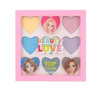 Depesche 12813 TOPModel Beauty and Me-Palette d'ombres à paupières avec 9 couleurs cool, dans une boîte rose avec motif de modèle, Multicolor