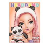 Depesche 12823 TOPModel Beauty and cheveux cosmétiques en matière douce, en blanc avec des oreilles de panda noir, bandeau pour la routine de la peau, Multicolor