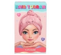 Depesche 12831 TOPModel Beauty and Me-Turban pour les cheveux en rose, avec un bouton en forme de cœur pour attacher le foulard, sans le faire glisser, Multicolor, Small