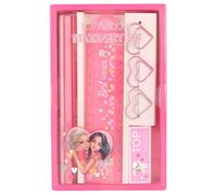 Depesche 12857 TOPModel - Set de Papeterie en Rose, avec Motif de modèle et cœurs, y Compris Crayons, Gomme, règle et Bien Plus Encore