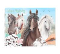 Depesche 12978 Miss Melody - Livre de coloriage avec 44 Pages pour créer des Motifs de Chevaux, Planche d'autocollants Incluse