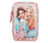 Depesche Trousse 3 compartiments TOPModel Team Teddy garnie (crayons, règle, ciseaux, pendentif) Rose