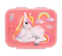 Depesche 13031 Ylvi Color Cloud goûter Rose, avec Motif Licorne et Arc-en-Ciel, boîte à déjeuner avec 3 Compartiments et Couvercle Transparent, Multicolor, Taille Unique