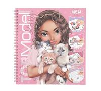 Depesche 13038 TOPModel Create Your Kitty - Livre de coloriage avec 47 Pages pour créer des Motifs de Chats, y Compris 5 Feuilles d'autocollants