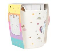 Depesche 13069 Ylvi Becher Einhorn - Tasse en blanc avec impression licorne dorée et slogan, tasse en porcelaine avec anse rose, contenance env. 300 ml
