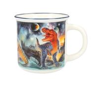 Depesche 13071 Dino World Galaxy look émaillé, avec motif de dinosaure de l'espace, tasse en porcelaine, contenance env. 250 ml