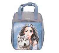 Depesche 13154 TOPModel Wolf - Sac à Dos en Bleu foncé, avec Motif modèle, étoiles et Paillettes, Sac avec Bretelles réglables