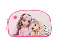 Depesche 13157 TOPModel Beauty and Me - Trousse de Toilette en Rose et Rose, avec Motif de modèle et Inscription en Look métallique, Trousse de Toilette avec Fermeture éclair
