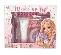 Depesche 13167 TOPModel Summer Feeling - Kit de Maquillage en Violet et Rose, avec Crayon de Maquillage, Gel Scintillant, Pierres décoratives et Bien d'autres Choses, Pinceau et applicateur Inclus