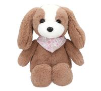 Depesche 13172 Princess Mimi - Peluche Chien Milo Marron et Blanc, avec de Longues Oreilles Tombantes, Peluche d'environ 25 cm avec Foulard Fleuri