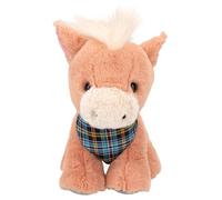 Depesche 13185 Miss Melody - Doudou Cheval Dancer en Marron Clair et crème, Peluche d'environ 20 cm avec Foulard à Carreaux