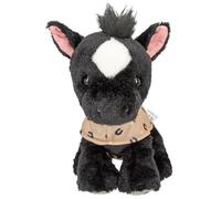Depesche 13186 Miss Melody-Doudou Cheval Black Angel en Noir et Blanc, Peluche d'environ 20 cm avec Tapis de Selle, Multicolor, Taille Unique