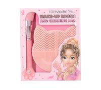 Depesche 13253 TOPModel Beauty and Me - Set de beauté rose, avec pinceau de maquillage et tapis de nettoyage pour pinceaux en forme de chat