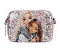 Depesche 13279 TOPModel My BFF - Sac à bandoulière Rose et Gris, avec Motif de Mannequin et Paillettes, Sac à Main avec bandoulière réglable en Longueur