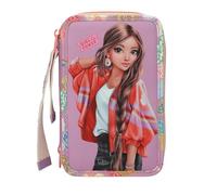Depesche 13283 TOPModel Girl Power - Trousse à Crayons remplie à 3 Compartiments en Violet, avec Motif de modèle et Lots Multicolores, Trousse à Crayons avec Crayons de Couleur et Bien Plus Encore