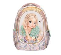 Depesche 13304 TOPModel Summer Feeling - Sac à dos scolaire rose, avec motif de modèle et fleurs, sac d'école avec bretelles réglables