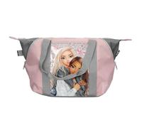 Depesche 13321 TOPModel My BFF - Sac de Sport Rose et Gris, avec Motif de Mannequin et Paillettes, Sac avec Forme Ajustable pour Plus de Place