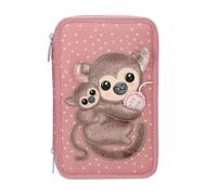 Depesche Trousse à crayons 13323 TOPModel Juicy – 3 compartiments, Vieux Rose, motif pois