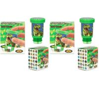 Depesche 13349 Dino World Sticker Stamper - Set d'autocollants pour tamponner des Autocollants de Dinosaures, y Compris Un Tampon et 160 Autocollants (Lot de 2)