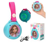 Depesche 13377 TOPModel - Mini-Enceinte Turquoise et Rose, avec Motif Mannequin et dragonne, Enceinte Bluetooth pour Les déplacements, câble de Recharge USB-C Inclus