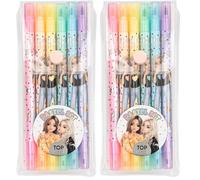 Depesche 13385 TOPModel - Set de feutres de coloriage avec 6 Couleurs Pastel dans Un étui, feutres Doubles avec Un côté Large et Un côté Fin (Lot de 2)