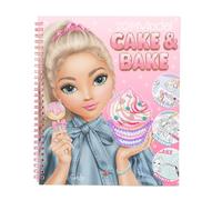 Depesche 13386 TOPModel Cake & Bake - Livre de coloriage avec Paillettes, avec 32 Pages pour créer des Motifs de modèles et de pâtisserie, y Compris 5 Feuilles d'autocollants