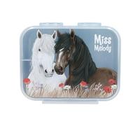 Depesche Boîte à goûter Miss Melody Dusty Rose – Motif chevaux et coquelicots, 3 compartiments