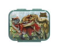 Depesche Boîte à goûter 13401 Dino World Bite Vert foncé – Motif dinosaure, 3 compartiments