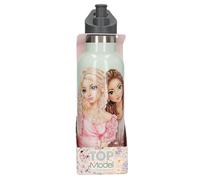 Depesche 13411 TOPModel Summer Feeling - Gourde en Acier Inoxydable Vert Sauge, avec Motif de modèle, avec Module de Boisson et poignée, contenance env. 500 ML