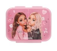 Depesche TOPModel MY BFF - 13412 - Boîte à déjeuner - Rose - Avec motif modèle et lots multicolores - Boîte à déjeuner avec 3 compartiments et couvercle à rabat