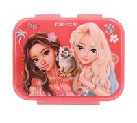 Depesche 13414 TOPModel Juicy - Boîte à Sandwich en Vert et Rose, avec Motif modèle et Motif Floral, avec 3 Compartiments et Couvercle à charnière