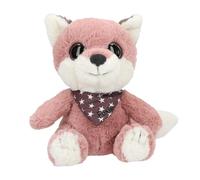 Depesche 13430 Snukis - Peluche Renard Rose et Blanc, avec des Oreilles Pointues, Peluche d'environ 18 cm avec Foulard étoilé