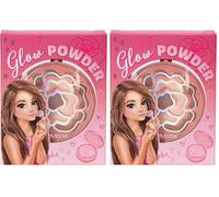 Depesche 13487 TOPModel - Poudre Glow Beauty and Me, dans une boîte ronde à clapet, légèrement brillante dans les tons de rose et de brun, y compris un miroir et une petite éponge (Lot de 2)