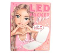 Depesche 13502 TOPModel - Miroir de Poche LED Beauty and ME, Miroir Pliable Rose, avec Miroir grossissant et 3 Niveaux de lumière, câble de Recharge Inclus