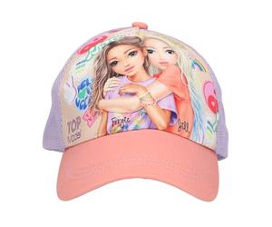 Depesche 13511 TOPModel Girl Power - Casquette imprimée en Beige, avec Motif de modèle et Patchs colorés, Casquette Enfant avec Filet et réglage de la Taille