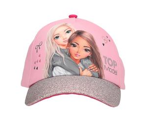 Depesche 13512 TOPModel My BFF - Casquette imprimée en Rose, avec Motif de modèle et Beaucoup de Paillettes, Casquette Enfant avec réglage de la Taille