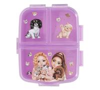 Depesche Boîte à goûter TOPModel 13518 Kitty & Doggy – 4 compartiments, motif chiens et chats, violet