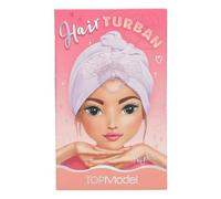 Depesche 13549 TOPModel - Turban pour cheveux Beauty and Me, en violet, avec un bouton en forme de cœur pour fixer le foulard sans le faire glisser