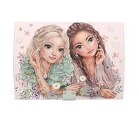 Depesche 13579 TOPModel Summer Feeling - Grande boîte à bijoux en rose, avec motif de modèle et détails floraux, boîte à bijoux avec code, son et miroir