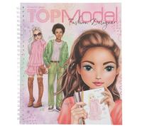 Depesche 13582 Create Your TOPModel - Livre de coloriage avec 40 Pages pré-imprimées pour créer des Tenues, Cahier de coloriage pour concevoir et décorer de Beaux Looks
